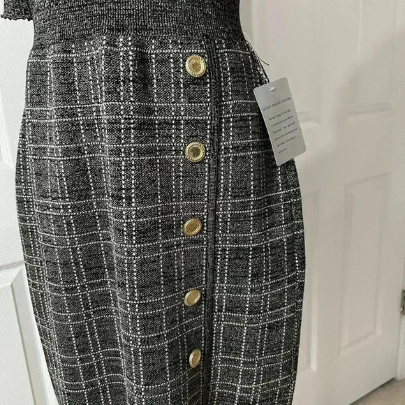 Women's London Times Elbow Sleeve Button Front Sheath Sweater Dress London Times - Picture 6 of 14